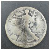 1920-d Walking Liberty Silver Half Dollar, 1.5 Mi