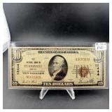 1929 $10 Old National Bank Evansville Indiana nati
