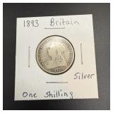 1893 Great Britain Silver Shilling.