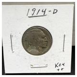 1914-D Buffalo Nickel key date.