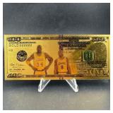 Kobe Bryant And Shaquille O'neal Gold Foil Novelty