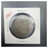 1901 Barber Silver Half Dollar