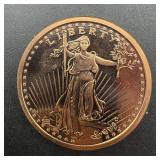 1 Oz .999 Copper Round - St. Gaudens