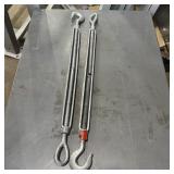 2 Qty ï¿½ 5/8x18 In. Eyehook Turnbuckles.