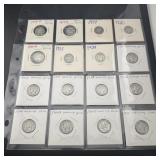 Mercury Dime 16-coin Page ï¿½ 90% Silver