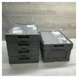 Five Heavy-Duty Stackable Storage Totes ï¿½ Foldable