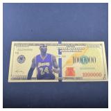 Kobe Bryant $1,000,000 Lakers Novelty 24k Gold Foi