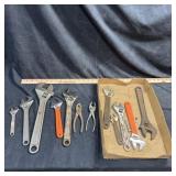 Assorted Adjustable Wrenches & Pliers
