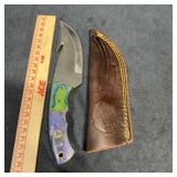 MHS Cutlery Damascus Steel Knife with Sheath