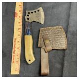 New LMK handmade Damascus steel hatchet with appro