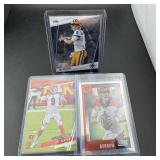 (3) Joe Burrow Rookie Football Cards.