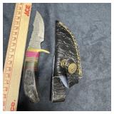 MHS Cutlery Damascus Steel Knife with Sheath