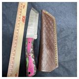 MHS Cutlery Damascus Steel Knife with Sheath