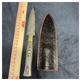 MHS Cutlery Damascus Steel Knife with Sheath