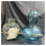 Blue & Green Art Glass Vases