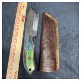 MHS Cutlery Damascus Steel Knife with Sheath