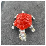 Vintage Turtle Brooch - As shown.