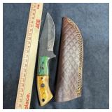 MHS Cutlery Damascus Steel Knife with Sheath