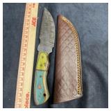 MHS Cutlery Damascus Steel Knife with Sheath