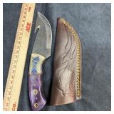 MHS Cutlery Damascus Steel Knife with Sheath