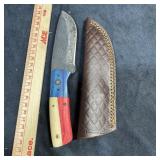 MHS Cutlery Damascus Steel Knife with Sheath