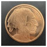 1 Oz .999 Fine Copper Round ï¿½ Buffalo Nickel Desig