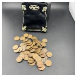 Bag Of Wheat Cents Approx. 75 Coins ï¿½ Unsearched B