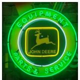 John Deere Real Glass Neon Sign ï¿½ 24 X 24 ï¿½ Tested