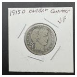 1915-d Barber Silver Quarter