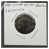 Roman Bronze Coin ï¿½ Licinius ï¿½ Ad 308ï¿½324