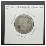 1908-o Barber Silver Quarter