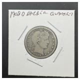 1908-d Barber Silver Quarter