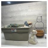 Tote with Christmas Decorations and Display Basket