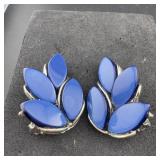 Lisner Vintage Blue Stone Clip-On Earrings - As sh