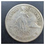 1944-s Philippines 50 Centavos Silver Coin ï¿½ World
