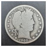 1902 Barber Silver Half Dollar ï¿½ 90% Silver U.s. H
