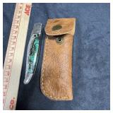 MHS Cutlery Damascus steel folding knife. Includes