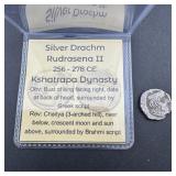 Silver Drachm ï¿½ Rudrasena Ii ï¿½ Ad 256ï¿½278 ï¿½ In Ass