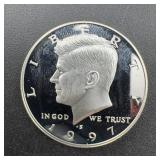 1997-s Proof Silver Kennedy Half Dollar ï¿½ 90% Silv