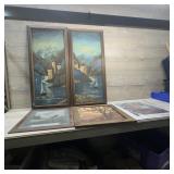 Assorted Small Framed Canvas Prints - Various size