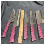 5-Piece Damascus Steel Knife Set with Roll Case