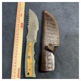 MHS Cutlery Damascus Steel Knife with Sheath