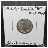 1964 Roosevelt Dime ï¿½ Silver Roosevelt Dime With