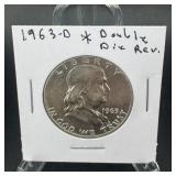 1963-d Franklin Half Dollar ï¿½ Denver Mint Silver