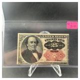 25 Cent Fractional Currency Fifth Issue; Red Treas