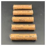 (5ï¿½ Bid) 1964 Canadian Cent Rolls ï¿½ Bu Prooflike.