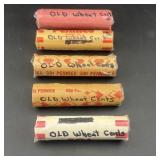 (5ï¿½ Bid) Additional Old Wheat Cent Rolls. Five Mor