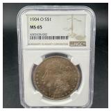 1904?o Morgan Silver Dollar ï¿½ Ngc Ms65. Gem Mint S