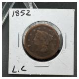 1852 Braided Hair Large Cent ï¿½ United States