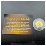 1943-D 24KT Gold Plated Wheat Cent in Assay